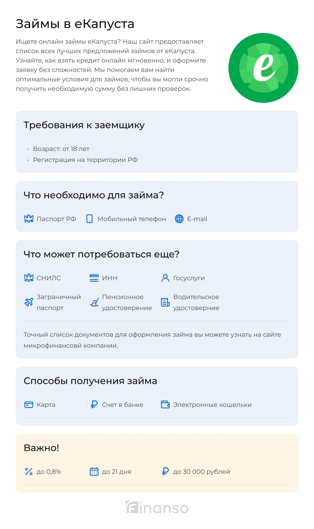 Как оформить займ в еКапуста