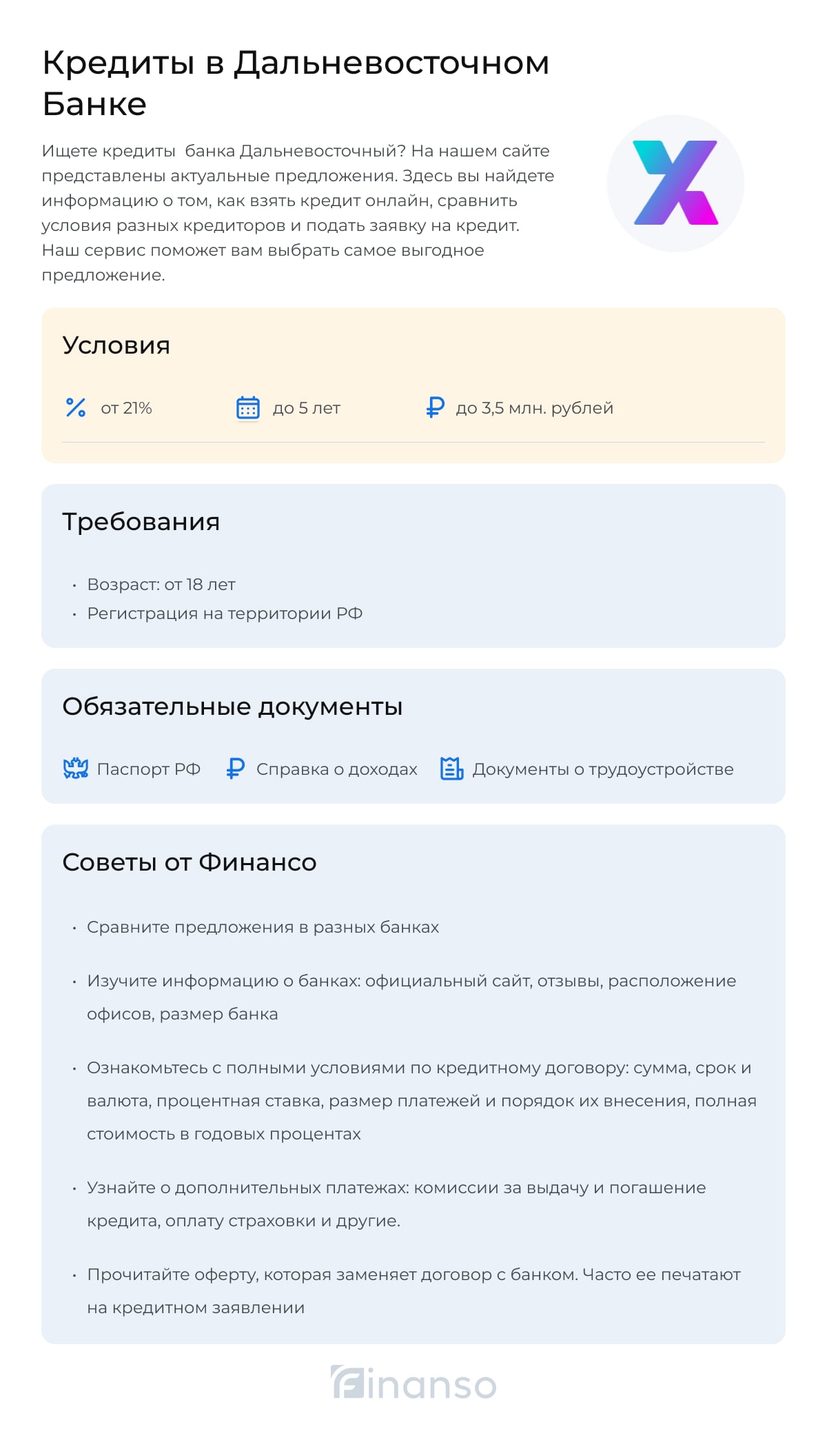 Кредиты в банке Дальневосточный