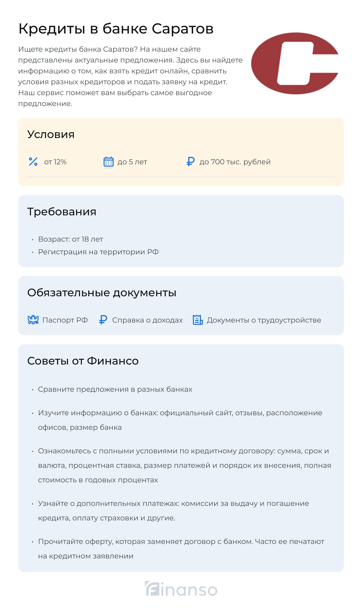 Кредиты в банке Саратов