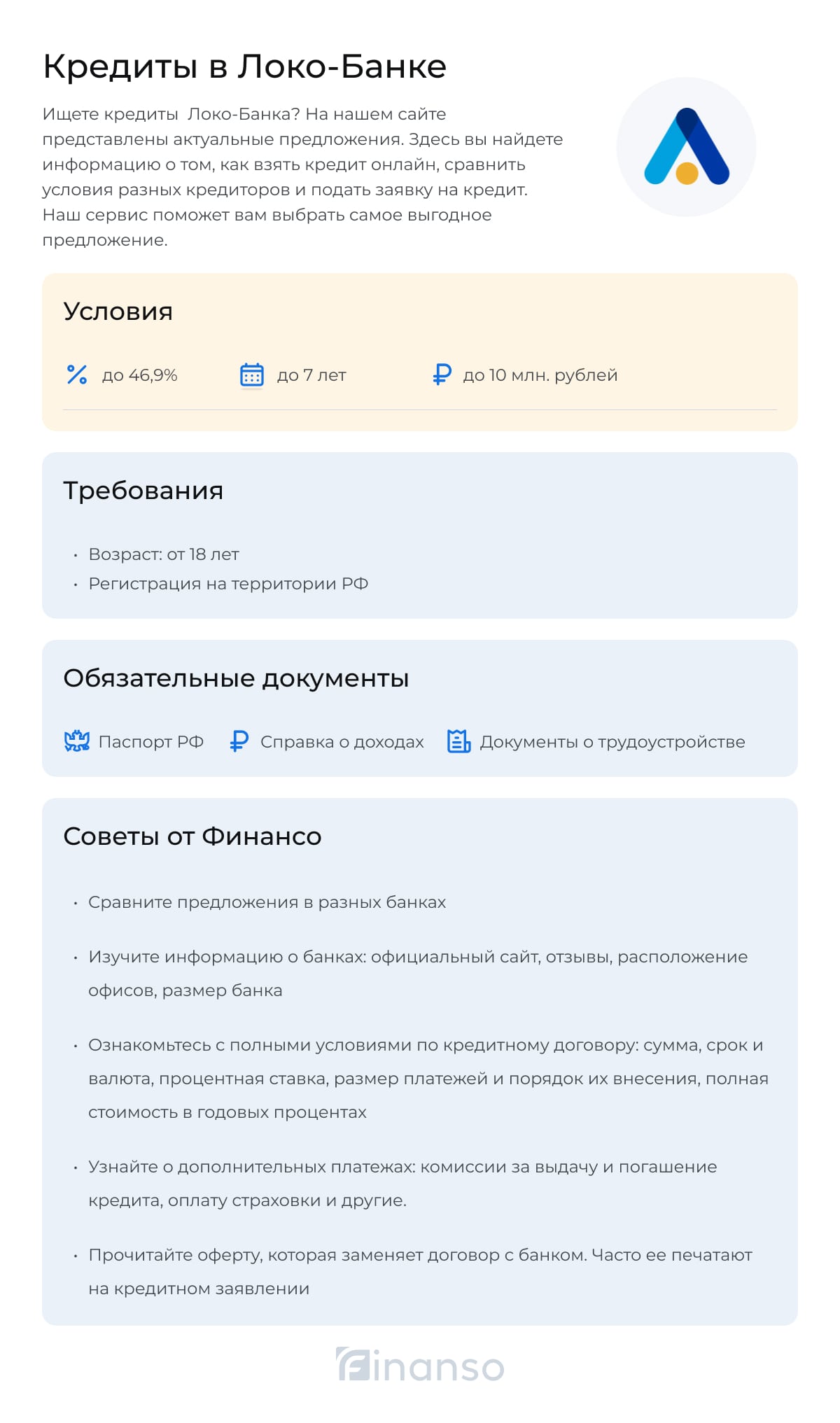 Кредиты в Локо-Банке