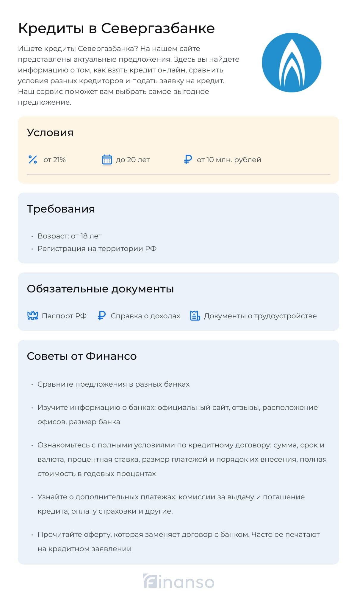 Кредиты в Севергазбанке