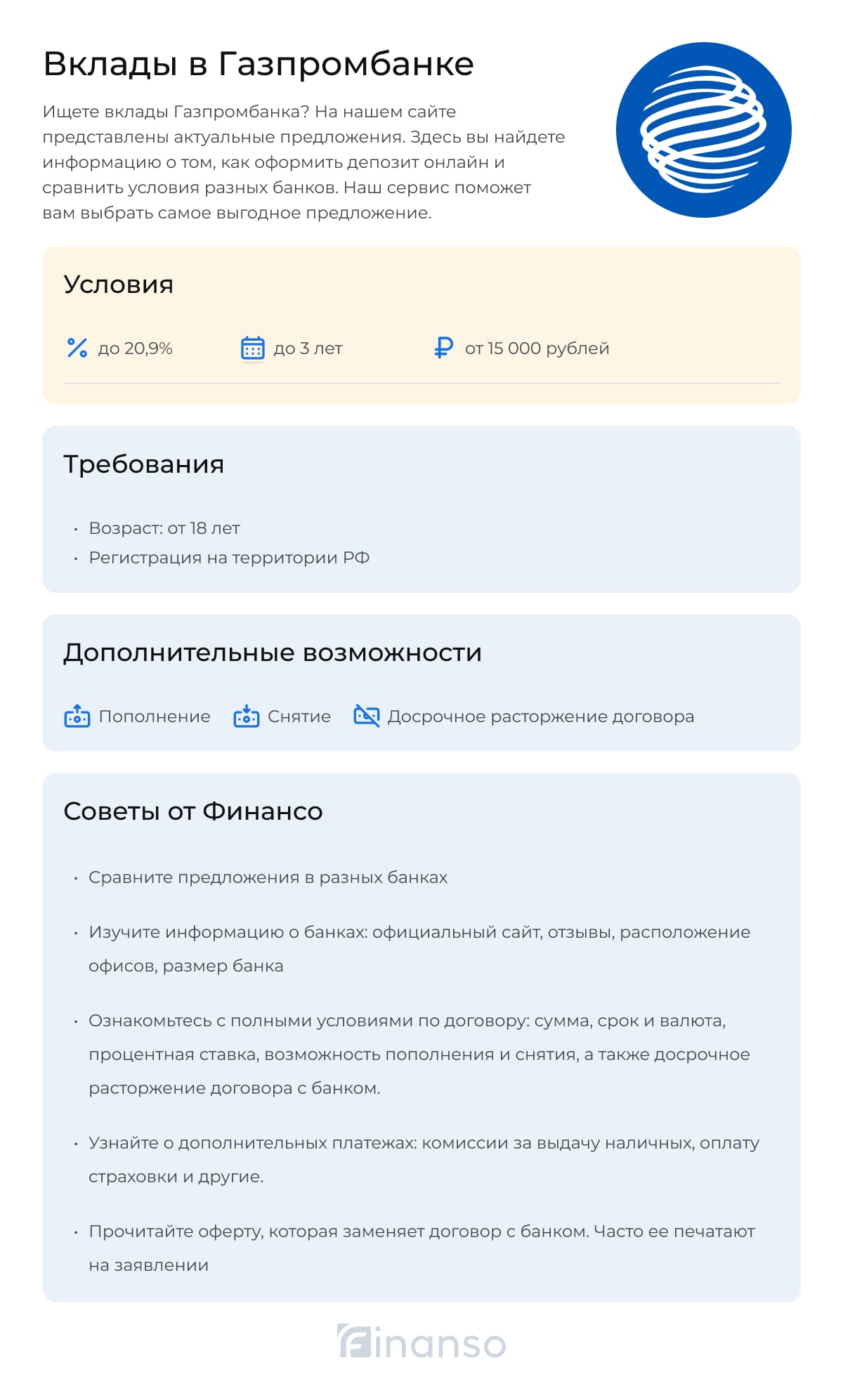 Вклады Газпромбанка