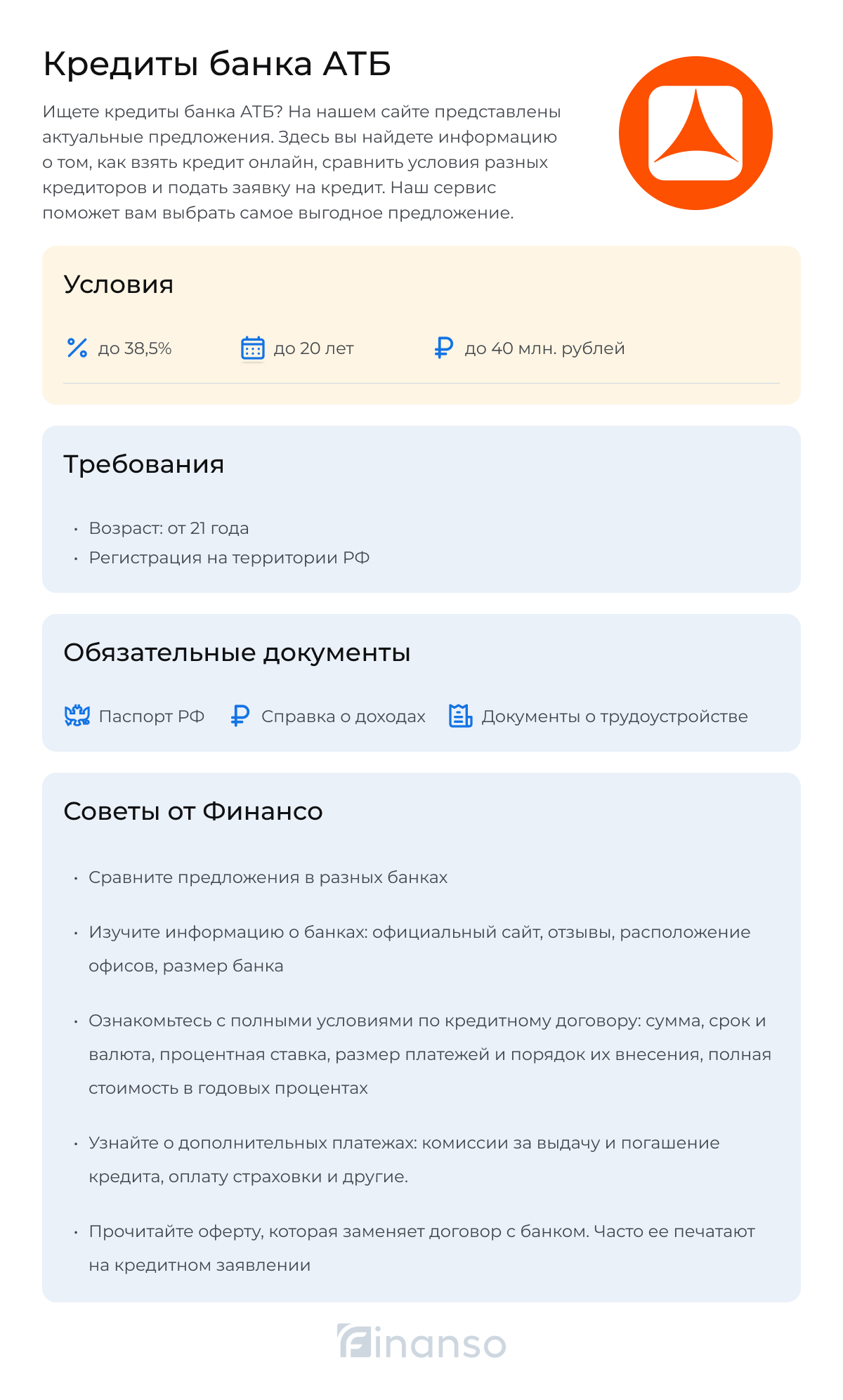 Кредиты в банке АТБ